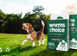 Worms Choice logo with green leaf motif, signifying eco-friendly commitment
